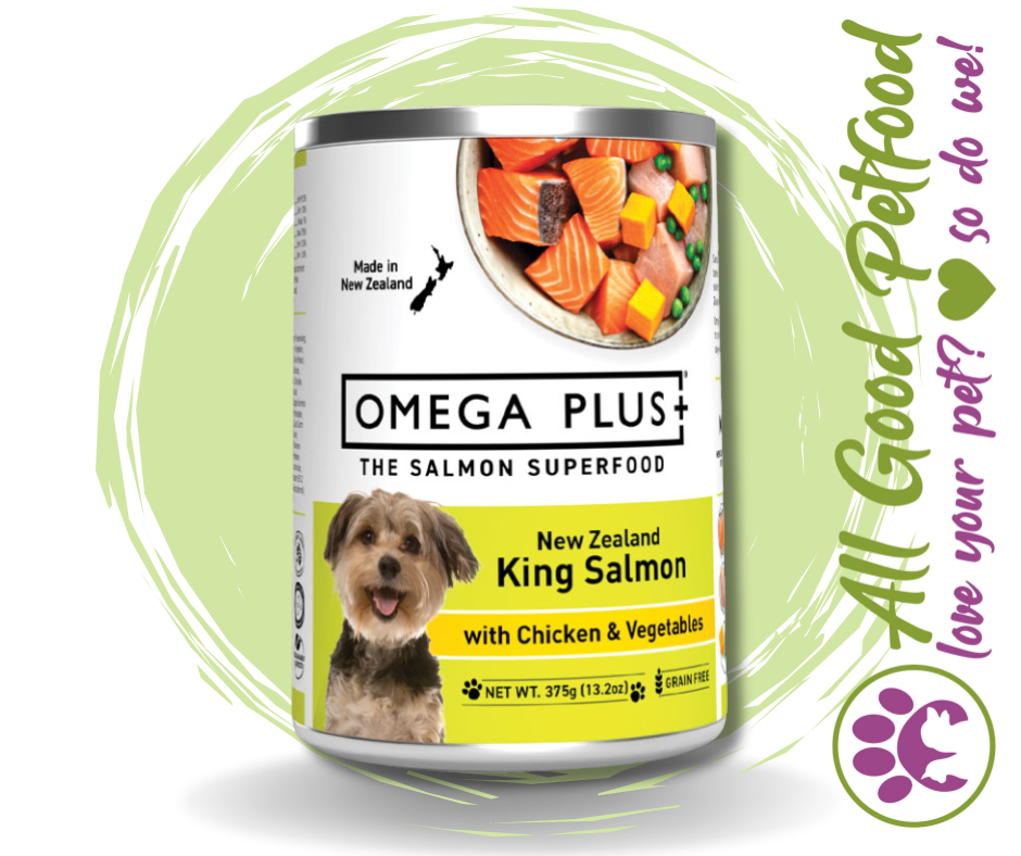 SALE 20% OFF -- Omega Plus- King Salmon & Chicken 375g / 1 x Can