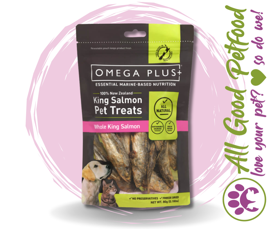 SALE -- 10% OFF -- Omega Plus- Whole King Salmon Cat or Dog 80g