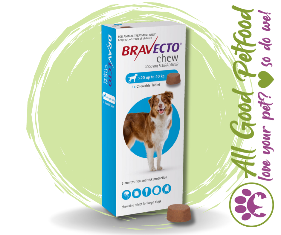 Bravecto Chewable Tablets 1000mg - Large Dogs - 20kg - 40kg