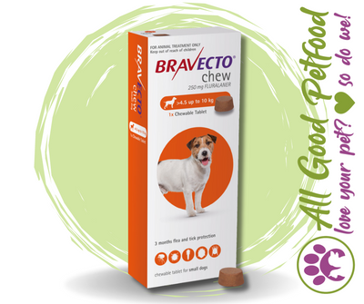 Bravecto Chewable Tablets 250mg - Small Dog - 4.5kg - 10kg