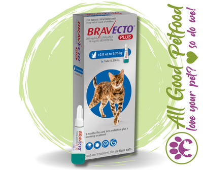 Bravecto PLUS for Medium Cats - 2.8kg up to 6.25kg