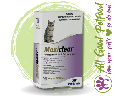 Moxiclear - For Small Kittens and Small Cats up to 4kg - 3 Pack