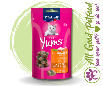 Vitakraft Yums Cat - Chicken + Cat Grass 40g