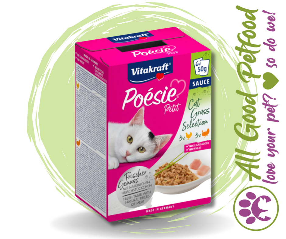 Poesie Petit Chicken & Turkey + Cat Grass 50g X 6 MULTI PACK