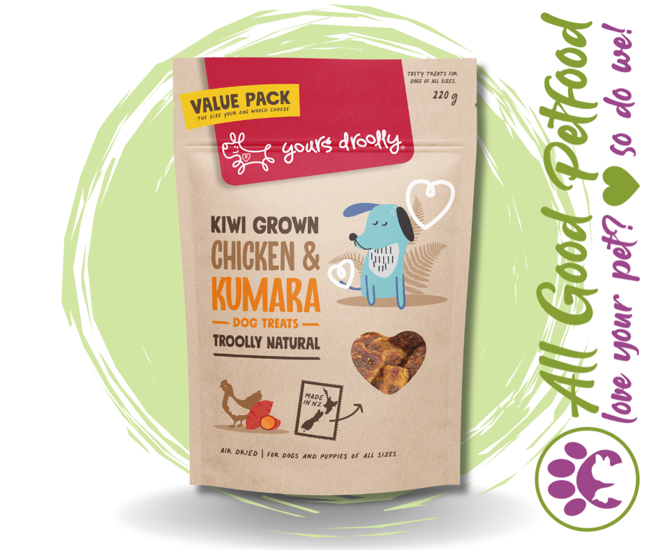 Yours Droolly Natural dog Treats - Kiwi Grown Chicken & Kumara