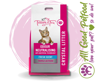 Trouble & Trix Anti-Bacterial Crystal Cat Litter - 15L