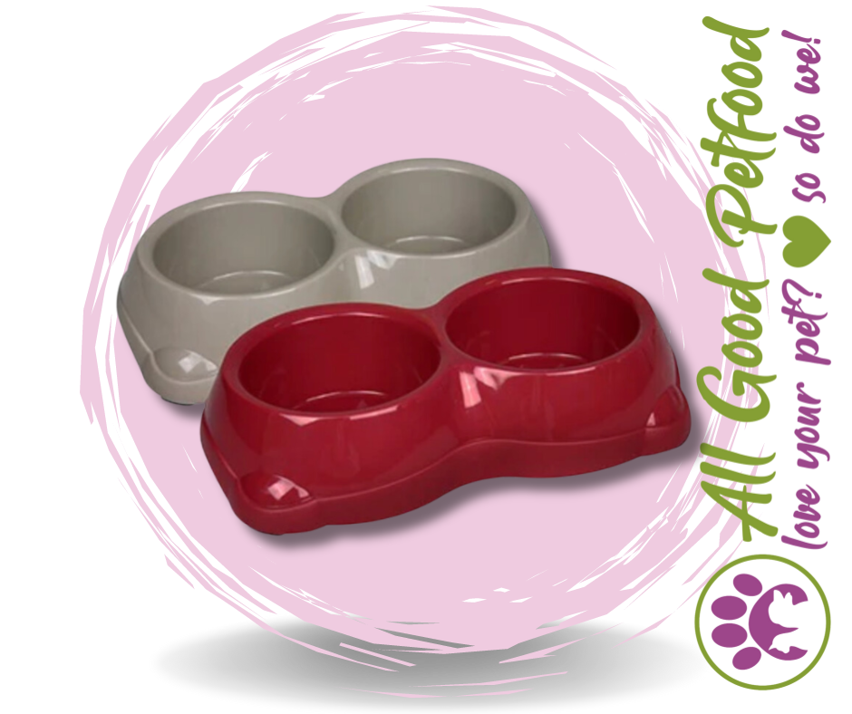 Double non slip plastic bowl