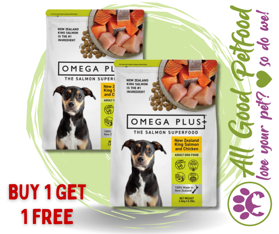 BUY 1 GET 1 FREE Omega Plus King Salmon with Chicken Dry Dog Food 2.4kg