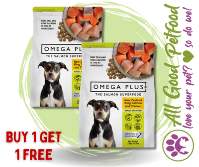 BUY 1 GET 1 FREE Omega Plus King Salmon with Chicken Dry Dog Food 2.4kg