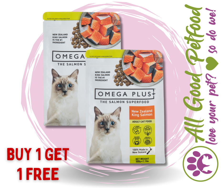 BUY 1 GET 1 FREE Omega Plus King Salmon Dry Cat Food 1.5kg