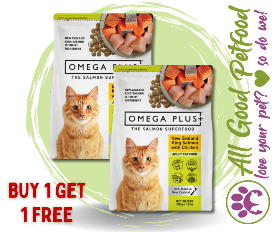 BUY 1 GET 1 FREE Omega Plus King Salmon Dry Cat Food With Chicken 1.5kg