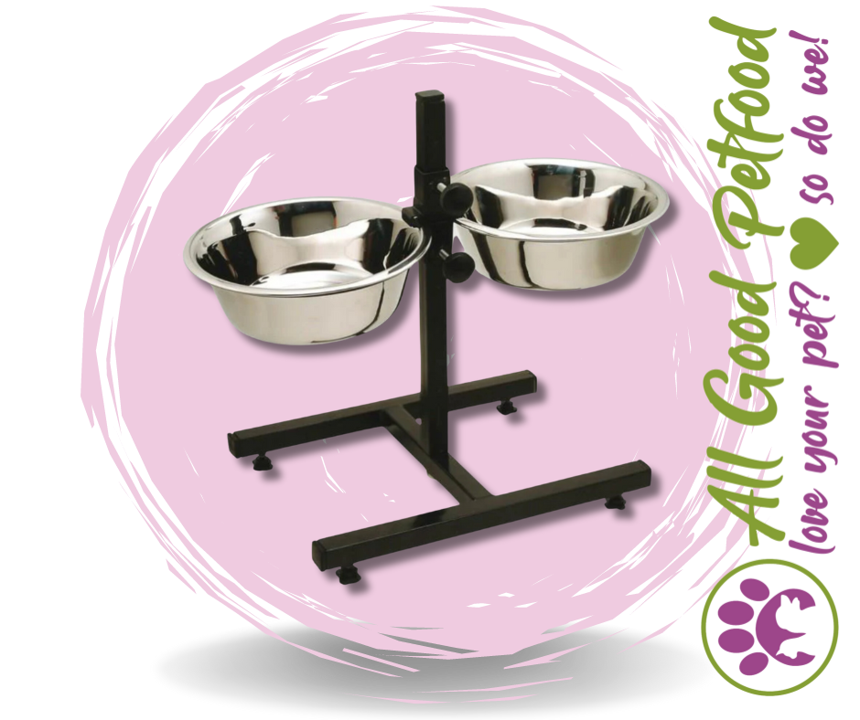 SALE 25% OFF -- Adjustable Elevated Pet Food Bowl - Double Diner