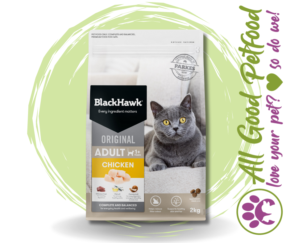 FREE Wet Food Pouch with Every 4KG BAG! -- BlackHawk Original Cat Chicken
