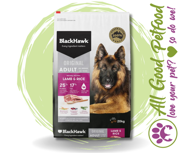 BlackHawk Adult Lamb Rice 20kg for – All Good Petfood