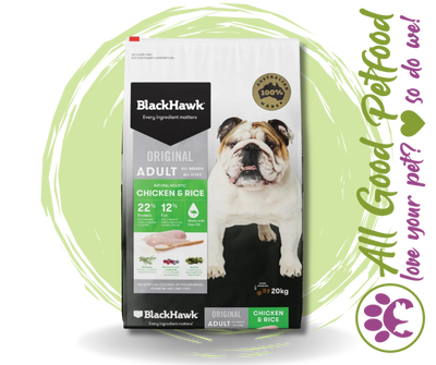 SALE! -- BlackHawk Adult Chicken & Rice / 20kg for $199.99