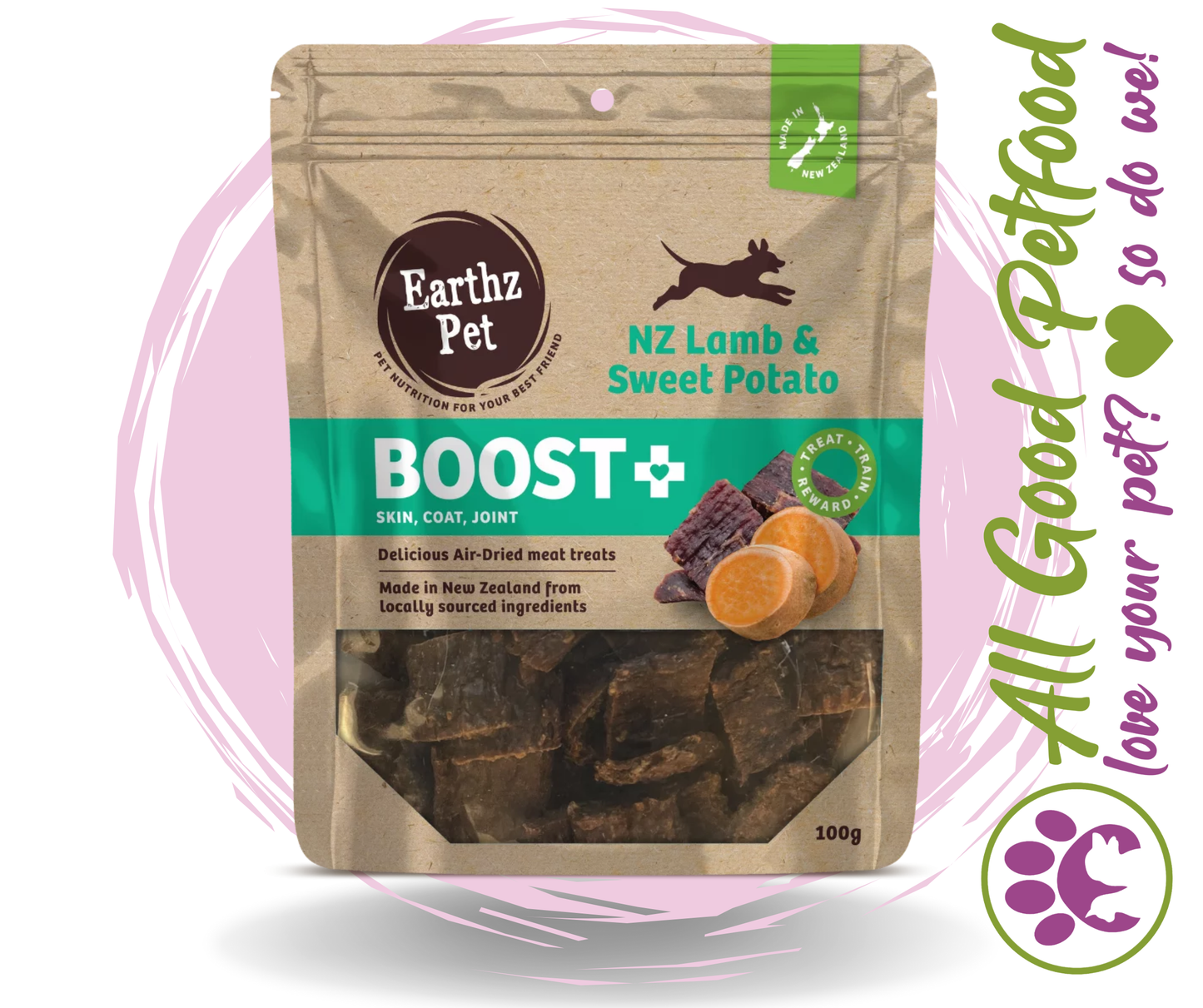 Earthz Pet Boost NZ Lamb & Sweet Potato Treats 100g