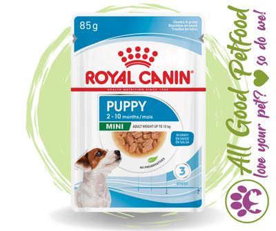Royal Canin Mini Puppy Chunks In Gravy Pouches 85g