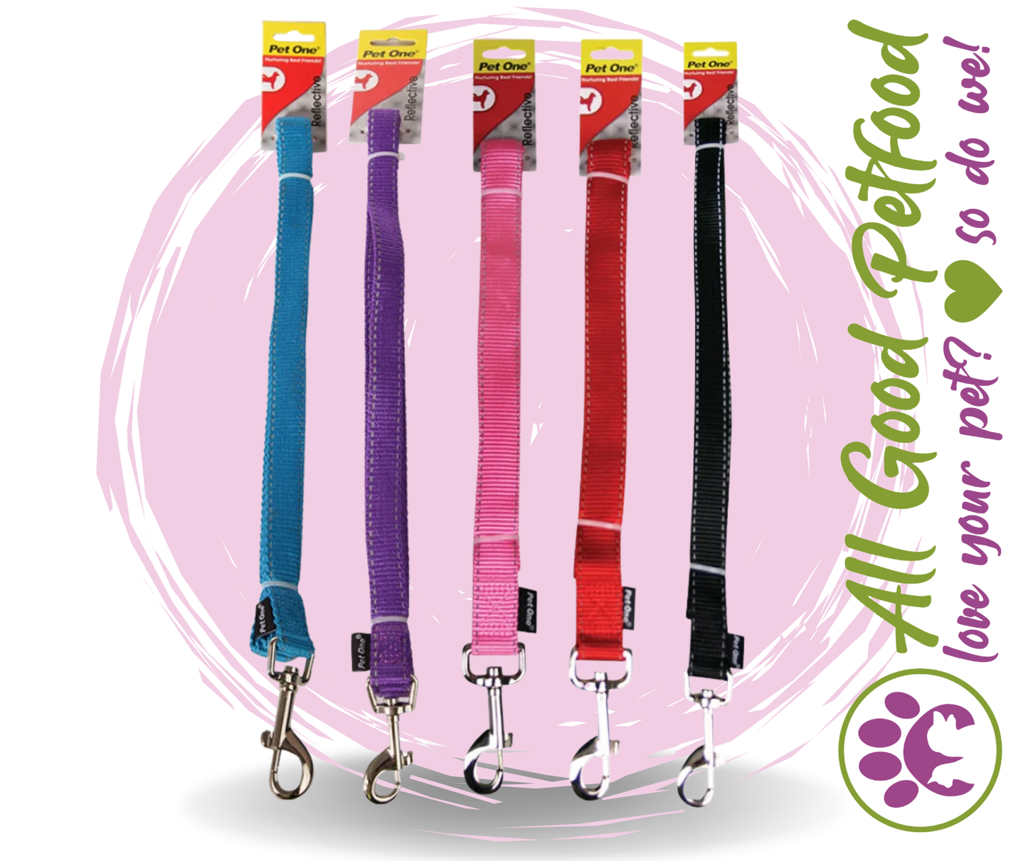 Pet One Reflective Leash - Assorted colours