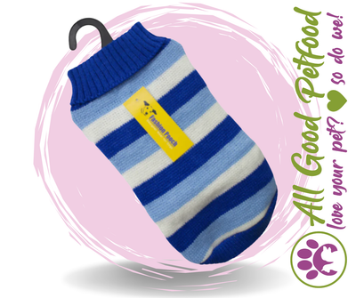 Knitted Jumper - Blue & White Striped