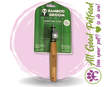 Bamboo Groom Dematting Rake - With Stainless Steel Serrated Blades - Large