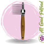 Bamboo Groom Dematting Rake - With Stainless Steel Serrated Blades - Large
