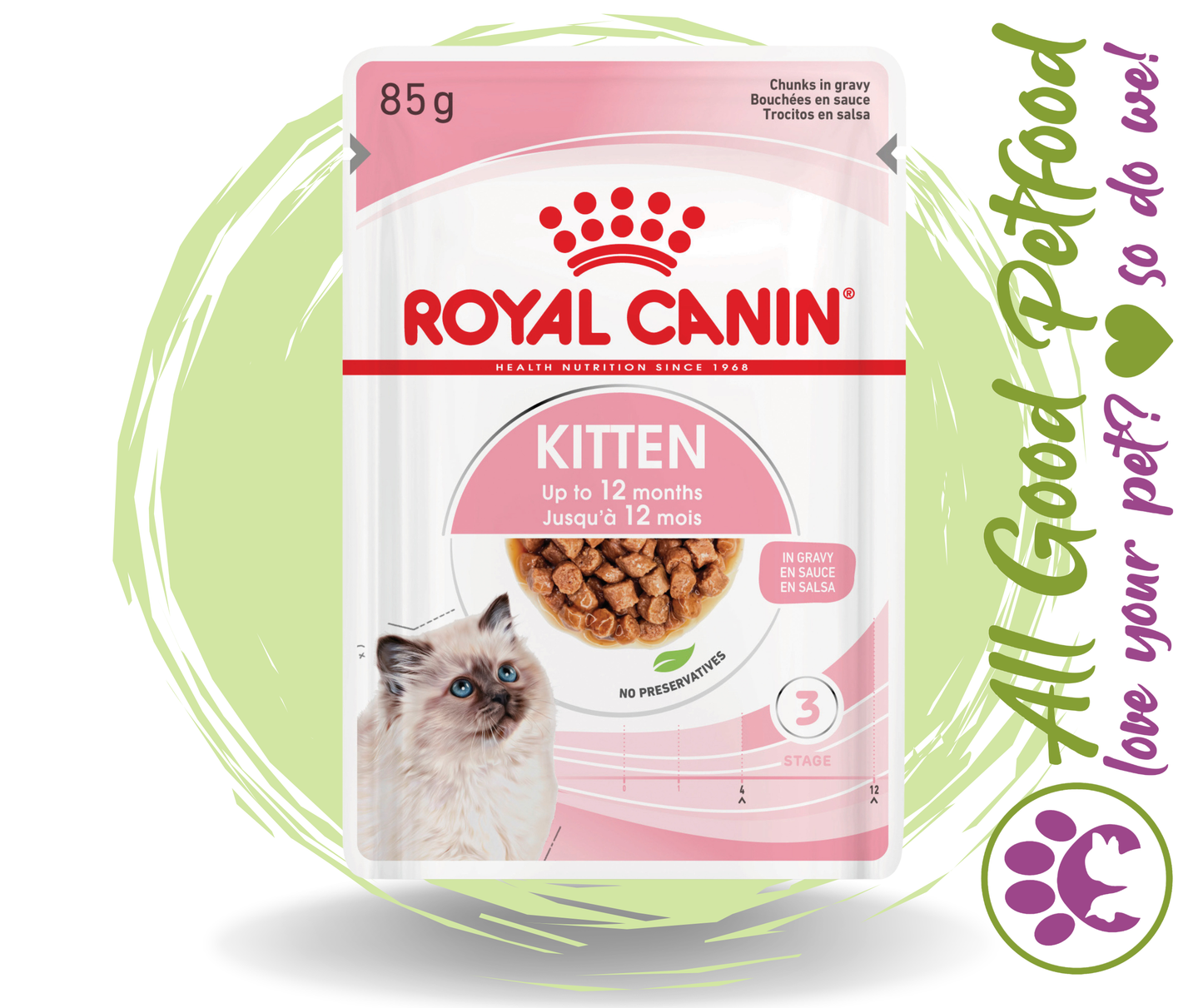 SALE 20% OFF - Royal Canin Kitten Gravy Wet Cat Food Pouches 85g