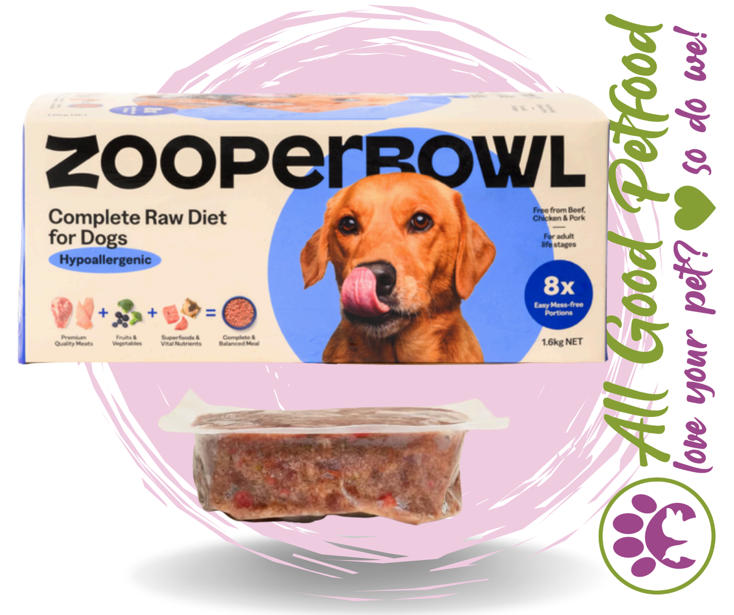 ZooperBowl Hypoallergenic Complete Raw Diet For Dogs