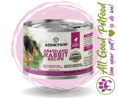Addiction Grassland Rabbit Wet Dog Food Can 185g