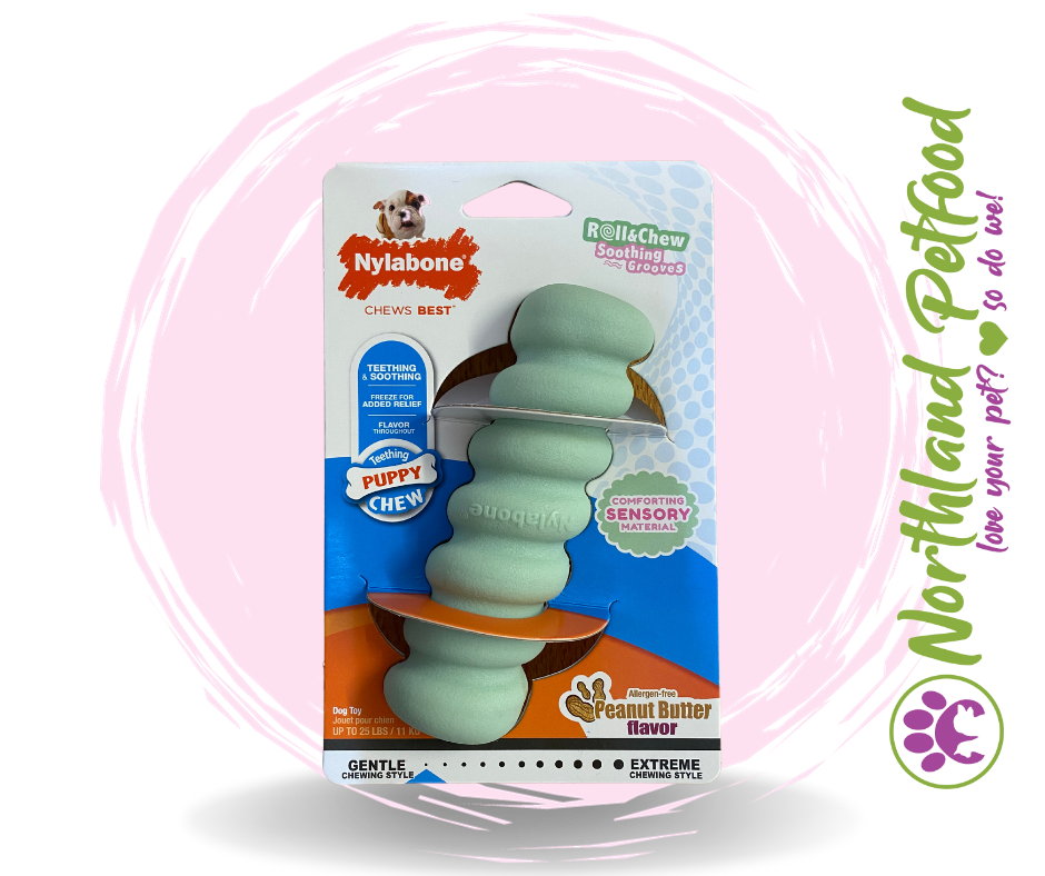 SALE - 20% OFF - Nylabone Puppy Roll & Chew Puppy Chew - Peanut Butter