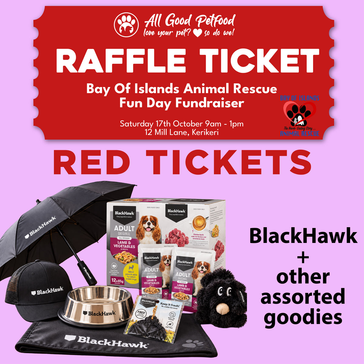 Raffle Ticket - Bay Of Islands Animal Rescue Fun Day Fundraiser