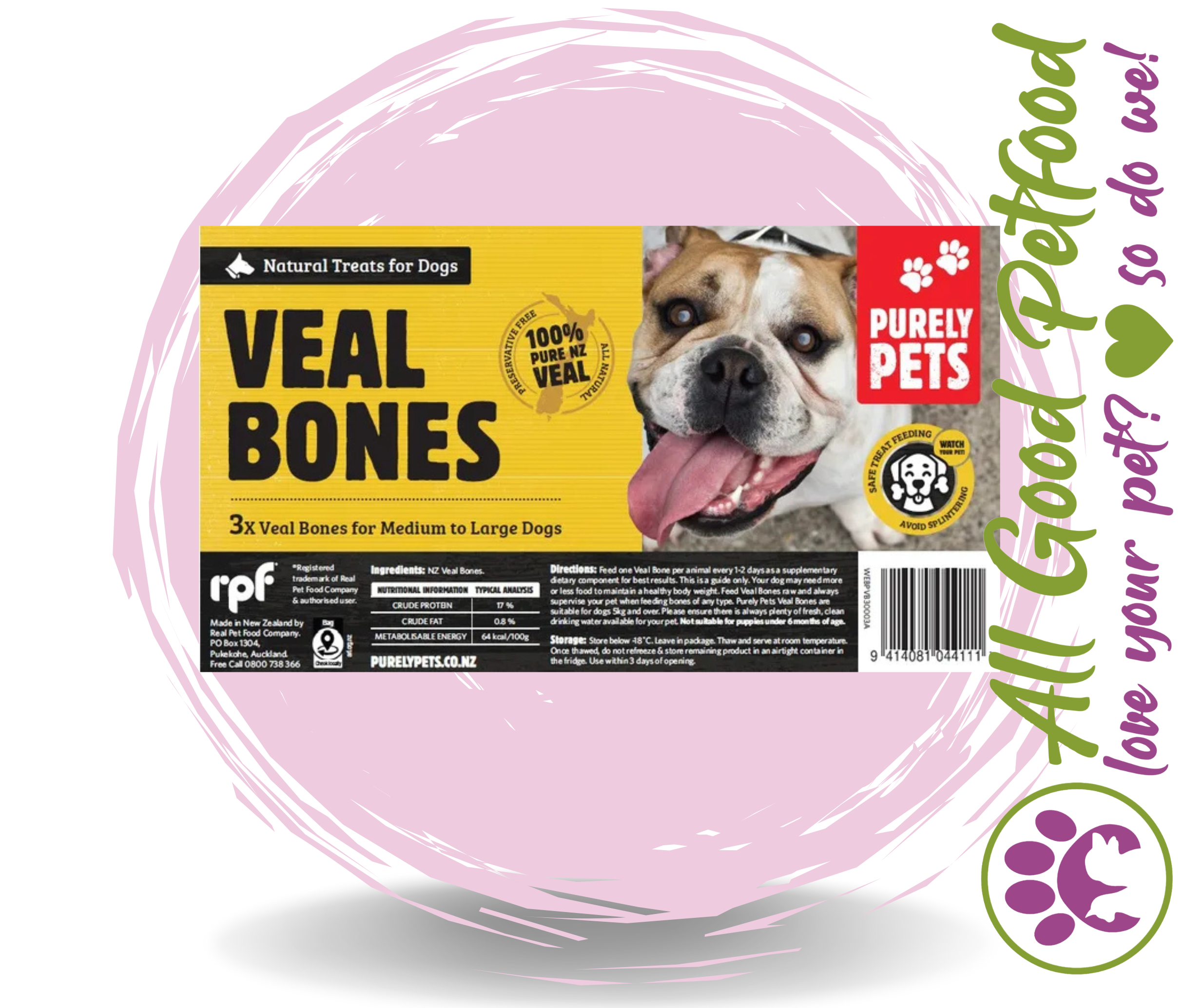 Purely Pets Veal Neck Bones 3 Pack Med/ Large SALE / IN STORE ONLY ...